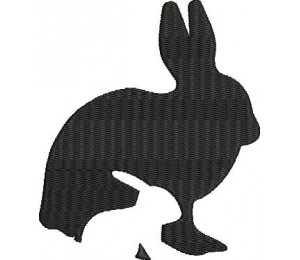Stickdatei - Hase Häschen Silhouette